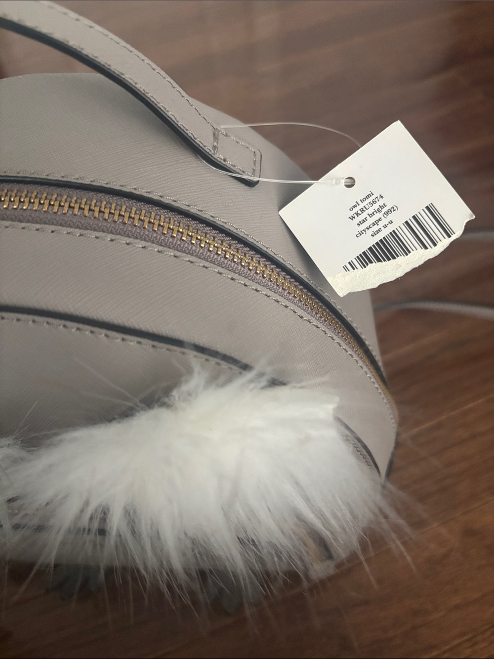 kate spade owl backpack with white fur accents - Picture 2 of 2